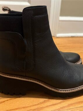 Dolce Vita Black Leather Chelsea Ankle Boots